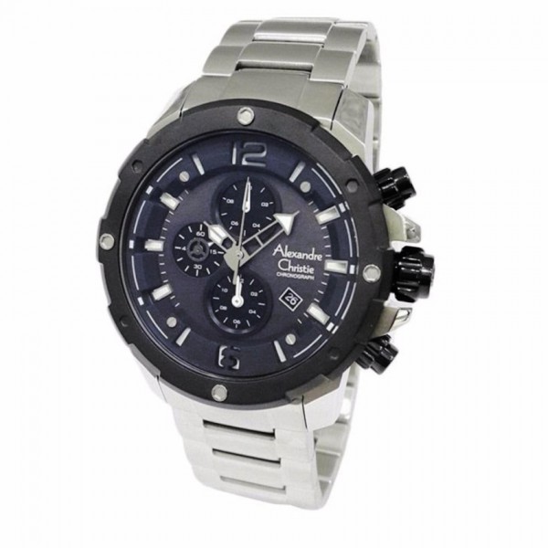 Alexandre Christie AC 6410 Silver Black Man MCBTBBASL